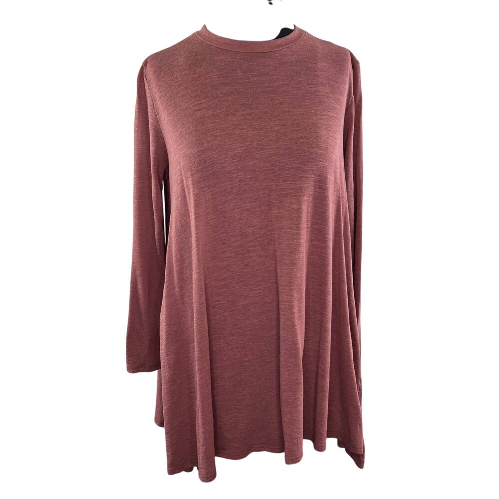 Free People Beach Mauve Long Sleeve Back Cut-Out Crewneck Top Size S Small